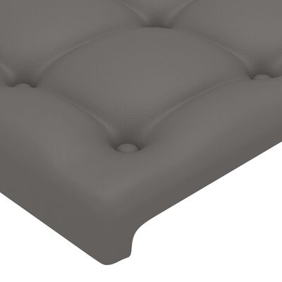 vidaXL Горни табли за легло 2 бр сиви 90x5x78/88 см, изкуствена кожа