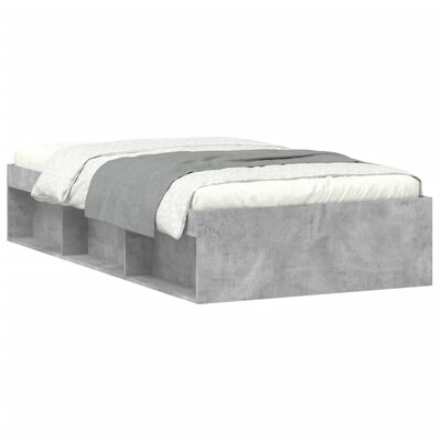 vidaXL Рамка за легло, бетонно сиво, 90x190 см