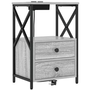 vidaXL Нощен шкаф Сив Сонома 40 x 31 x 60 см Инженерна дървесина