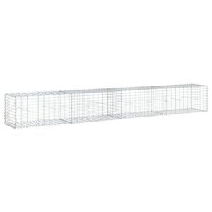 vidaXL Габионна кошница с покритие, 400x50x50 см, поцинковано желязо