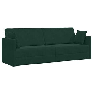 vidaXL Диван-легло за под Тъмен зелен 213 x 70 x 77 см Кадифе