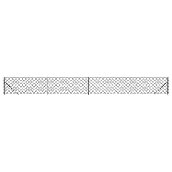 vidaXL Плетена оградна мрежа с фланец, антрацит, 1,1x10 м