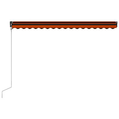 vidaXL Прибиращ се сенник сензор за вятър LED 400x300 см оранжевокафяв