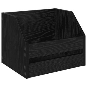 vidaXL Кутия за винилови албуми Черен дъб 38 x 30 x 29 см