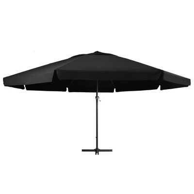 vidaXL Градински чадър с алуминиев прът, 500 см, черен