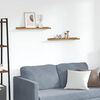 vidaXL Стенен рафт с рафт 2 pcs Кафяво 60 x 9 x 3 cm Инженерно дърво