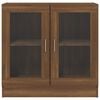 vidaXL Шкаф витрина, кафяв дъб, 82,5x30,5x80 см, инженерно дърво