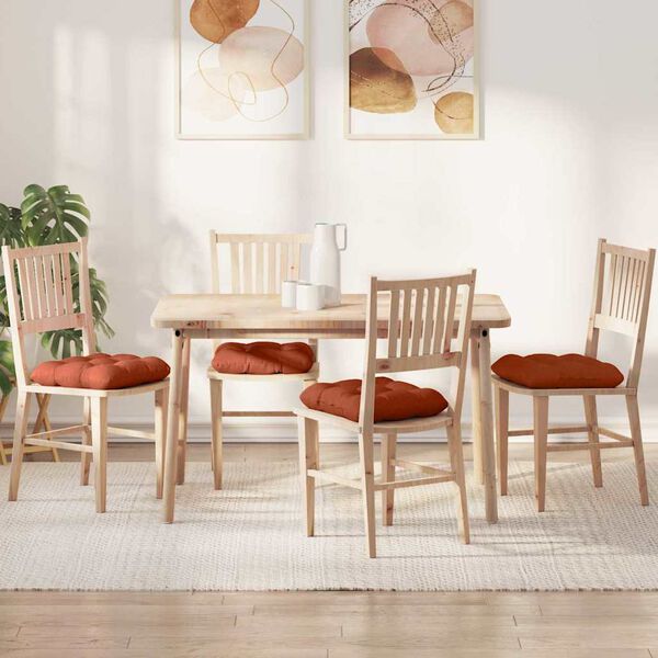 vidaXL Възглавници за седалки 4 pcs Червено оранжево 40 x 40 cm