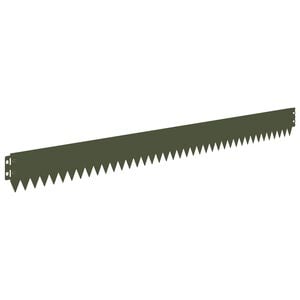 vidaXL Ограда за трева 10 pcs 103 x 10 см Стомана Маслиненозелено