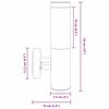 vidaXL Външна стенна лампа Черно 15 x 7,5 x 33 см