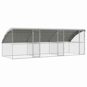 vidaXL Клетка за пилета 3 бр. Сребристо 600 x 200 x 200 см