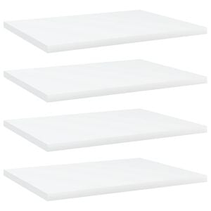 vidaXL Рафтове за етажерка, 4 бр, бели, 40x30x1,5 см, инженерно дърво