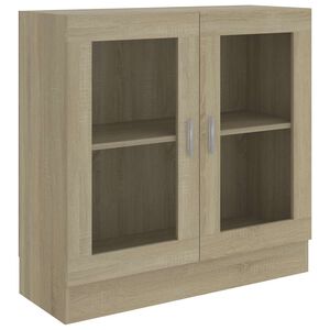 vidaXL Шкаф витрина, дъб сонома, 82,5x30,5x80 см, ПДЧ