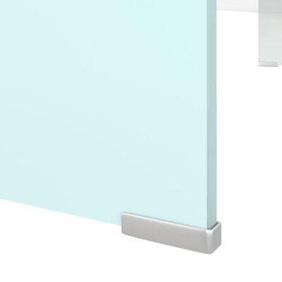 vidaXL Поставка за телевизор/монитор, стъкло, зелена, 100x30x13 см