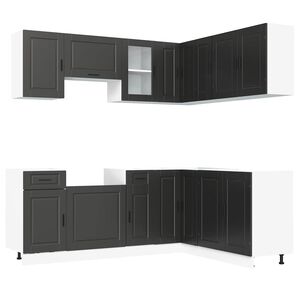 vidaXL Комплект кухненски шкафове от 11 части Porto, инженерно дърво
