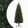 vidaXL Изкуствена коледна елха с топки 120 см 150 LED светодиода