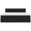 vidaXL Легло С LED лентисти светлини Черно 180 x 200 cm Кадифе
