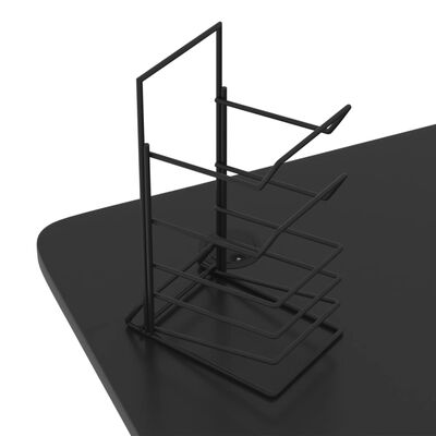 vidaXL Гейминг бюро LED със Z-образни крака, черно, 90x60x75 см