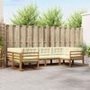 vidaXL Комплект дивани за открито 6 pcs Натурален и Крема