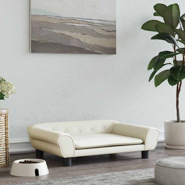 vidaXL Кучешко легло Кремаво 70x48x22 см кадифе