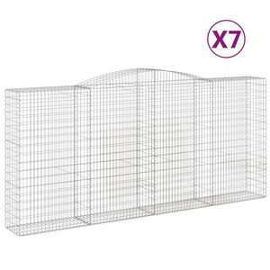 vidaXL Габионни кошници арка 7 бр 400x50x180/200 см поцинковано желязо