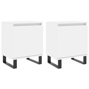 vidaXL Нощни шкафчета 2 бр бели 40x30x50 см инженерно дърво