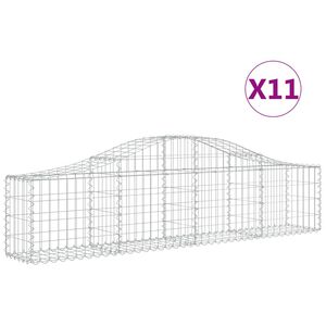 vidaXL Габионни кошници арка 11 бр 200x30x40/60 см поцинковано желязо