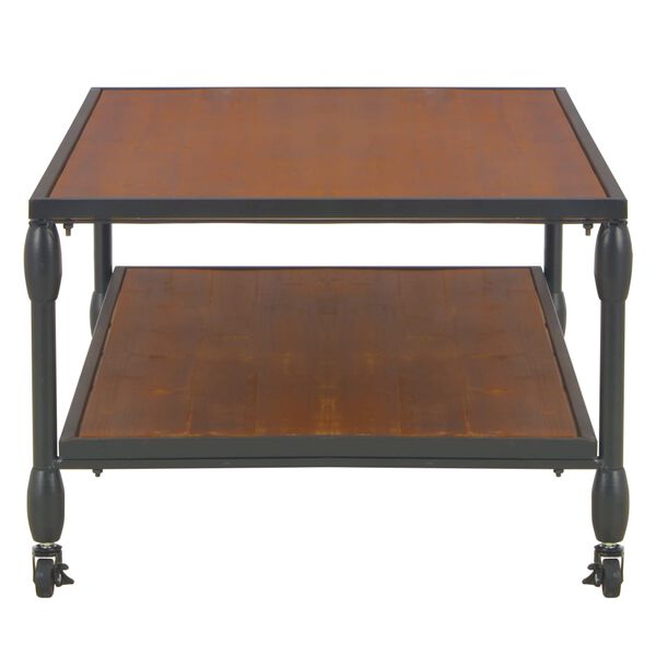 vidaXL Маса за кафе с рафт, 120x60x40 см, масивно чамово дърво