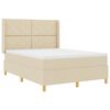 vidaXL Легло с пружинирана основа с таблото Крем 160 x 200 cm текстил
