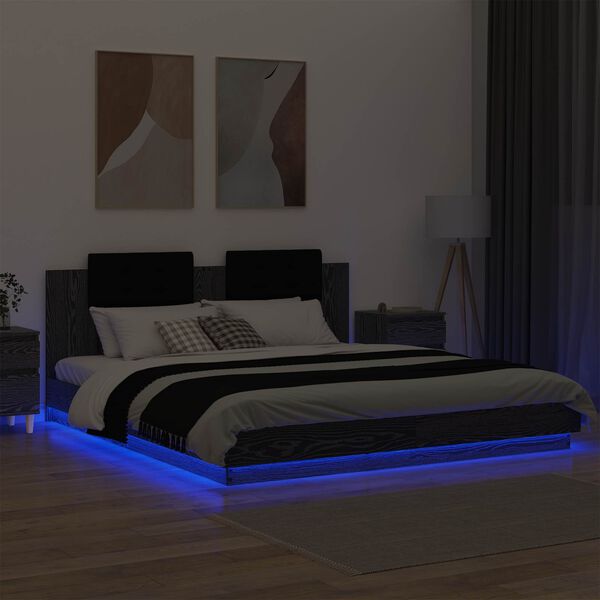 vidaXL Леглова рамка с табла Черния дъб 180 x 200 cm Инженерно дърво