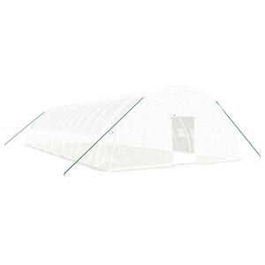 vidaXL Оранжерия със стоманена рамка бяла 84 м&sup2; 14x6x2,85 м
