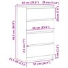 vidaXL Сайдборд, бял, 60x35x98,5 см, инженерно дърво