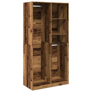 vidaXL Гардероб, старо дърво, 100x50x200 см, инженерно дърво