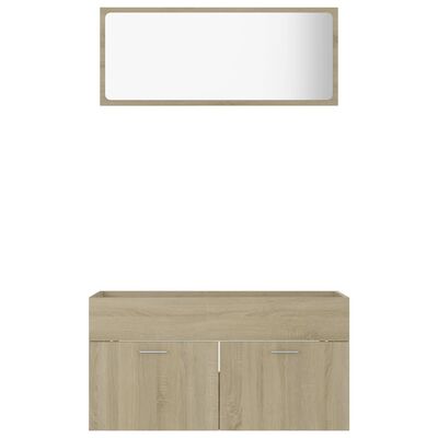 vidaXL Комплект мебели за баня от 2 части, дъб сонома, ПДЧ