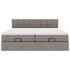 vidaXL Османска легло с матрак и LED, таупе, 200x200 см, плат