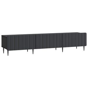 vidaXL ТВ шкаф с чекмедже Черно 147 x 34,5 x 32 см Инженерна дървесина