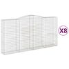 vidaXL Габионни кошници арка 8 бр 400x50x200/220 см поцинковано желязо