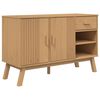 vidaXL Сайдборд OLDEN, кафяв, 114x43x73,5 см, бор масив