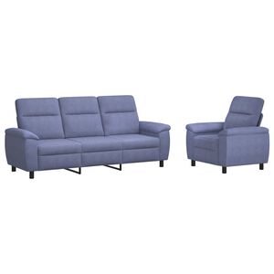 vidaXL Комплект дивани 2 pcs Дънково син Текстил
