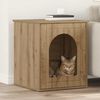 vidaXL Къща за котки Дъб Артизан 53 х 52 х 62 см Инженерно дърво