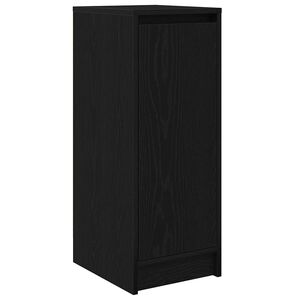 vidaXL Шкаф за обувки Черен дъб 29,5x34x76 см, инженерно дърво