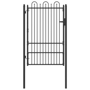 vidaXL Врата за ограда DRONTEN 100 x 150 cm Стомана Черно С ключалка