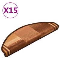 vidaXL Самозалепващи стелки за стъпала, 15 бр, кафяви, 65x21x4 см