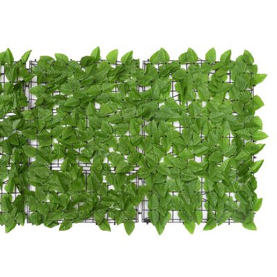 vidaXL Балконски параван със зелени листа, 600x75 см
