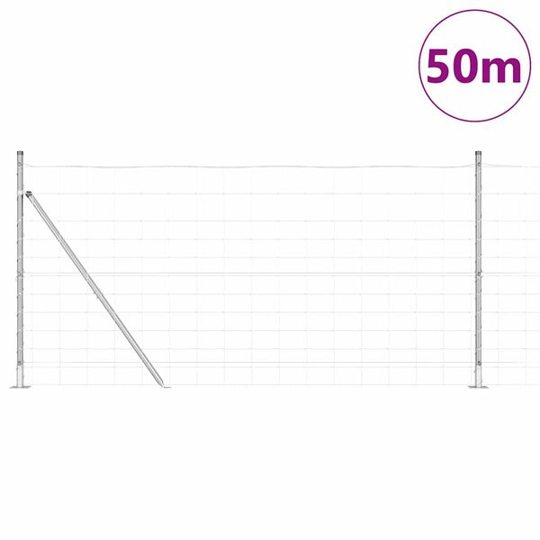 vidaXL Стълб за ограда. Галванизирана 50 x 1,2 m Стомана