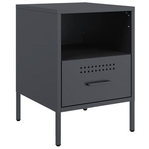 vidaXL Нощно шкафче, антрацит, 36x39x50,5 см, стомана