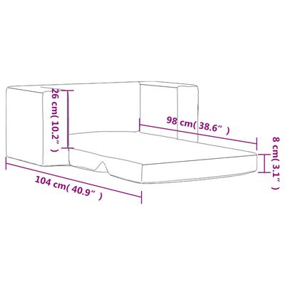 vidaXL Детско диванче-легло, 2-местно, антрацит, мек плюш