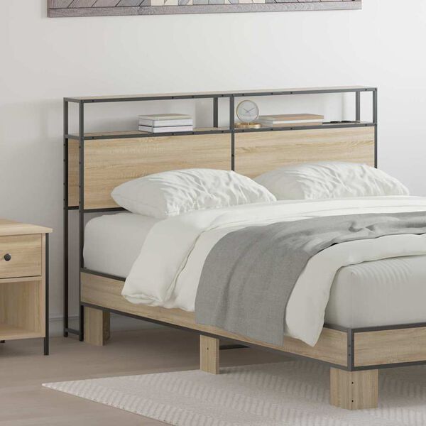 vidaXL Табла за съхранение с рафт дъб сонома 135 cm Инженерно дърво