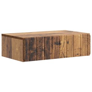 vidaXL Стенен страничен масичка Старо дърво 59 x 34,5 x 17 см