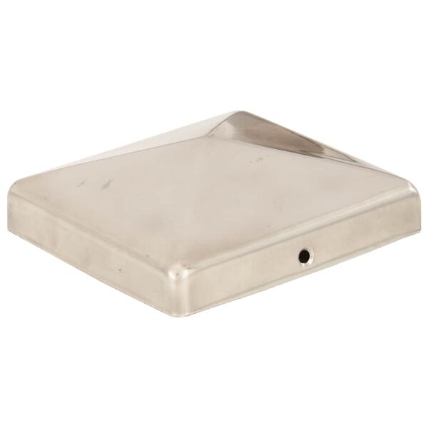 vidaXL Пирамидни капаци за оградни стълбове 6 бр инокс 101x101 мм